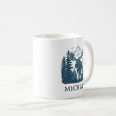 Winter Waldlandschaft Elch Personalisiert Kaffeetasse (VorderseiteRechts)