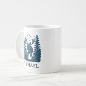 Winter Waldlandschaft Elch Personalisiert Kaffeetasse (Vorderseite Links)