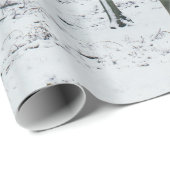 Winter-Waldlandschaftsschnee bedeckte Bäume Geschenkpapier (Rolleneckpunkt)