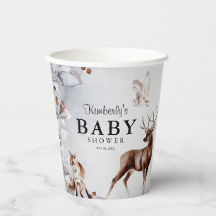 Winter-Waldtiere-Aquarell-Baby-Party Pappbecher