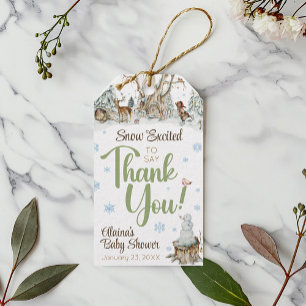 Winter-Waldtiere-Baby-Party-Geschenk-Anhänger Geschenkanhänger