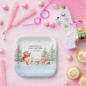 Winter-Waldtiere-Baby-Party Pappteller (Party)