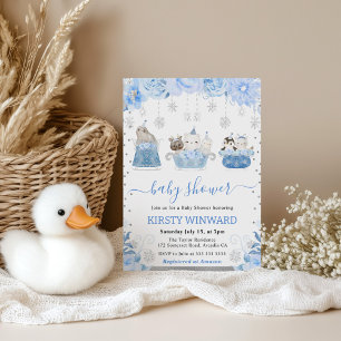 Winter-Waldtiere-Babyparty Einladung