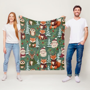 Winter-Waldtiere Festlicher Charme Fleecedecke