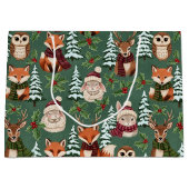 Winter-Waldtiere Festlicher Charme Große Geschenktüte (Vorderseite)