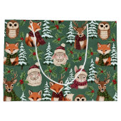 Winter-Waldtiere Festlicher Charme Große Geschenktüte (Rückseite)