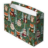 Winter-Waldtiere Festlicher Charme Große Geschenktüte (Rückseite Schrägansicht)