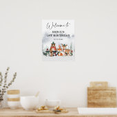 Winter-Waldtiere Geburtstagsparty Willkommen Poster (Küche)