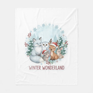 Winter-Waldtiere Kuschel-Fleece-Decke Fleecedecke
