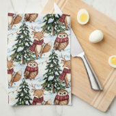 Winter-Waldtiere Weihnachtsmuster Geschirrtuch (Viertel Falte)