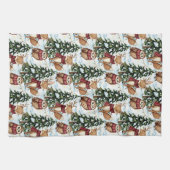 Winter-Waldtiere Weihnachtsmuster Geschirrtuch (Horizontal)