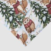 Winter-Waldtiere Weihnachtsmuster Seidenpapier (Detail)