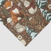 Winter-Waldtiere-Weihnachtsmuster Seidenpapier (Detail)
