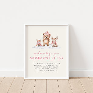 Winter-Waldtiere wie groß ist Mama's Bauch Poster