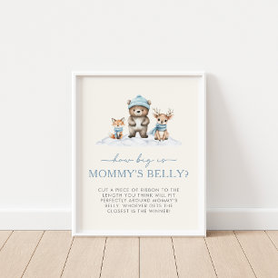 Winter-Waldtiere wie groß ist Mama's Bauch Poster