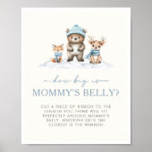 Winter-Waldtiere wie groß ist Mama's Bauch Poster (Vorne)