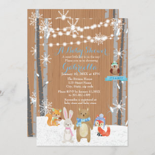 Winter-WaldwaldBaby-Duschen-Einladung Einladung