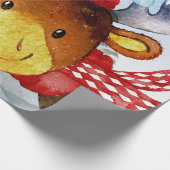 Winter-Waldwaldfreund-Rotwild-Illustration Geschenkpapier (Ecke)