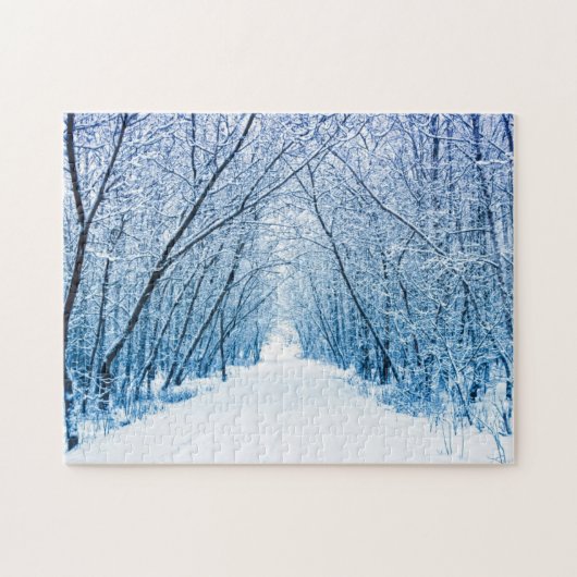 Winter-Waldweg Puzzle (Horizontal)