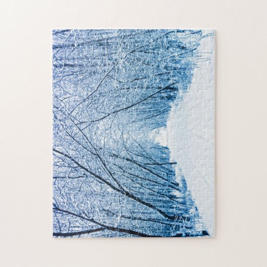 Winter-Waldweg Puzzle (Vertikal)