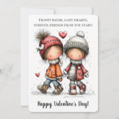 Winter Walk Valentine  Feiertagskarte (Vorderseite)