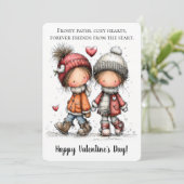 Winter Walk Valentine  Feiertagskarte (Stehend Vorderseite)