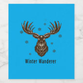Winter Wanderer Rustikaler Stag | Majestic Dez & S Weinetikett (Einzelnes Label)