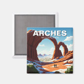 Winter Wandern im Moab Utah Nationalpark Magnet (Vorderseite/Rückseite)