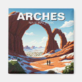 Winter Wandern im Moab Utah Nationalpark Magnet