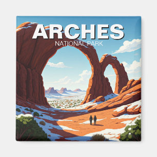 Winter Wandern im Moab Utah Nationalpark Magnet