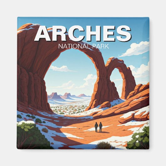 Winter Wandern im Moab Utah Nationalpark Magnet (Vorne)