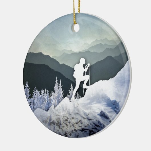 Winter-Wanderung Keramikornament (Links)