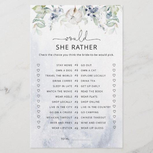 Winter Wäre sie lieber Brautparty (Vorderseite)