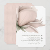 Winter warm Single Big Floral Wedding Einladung (Vorne/Hinten)