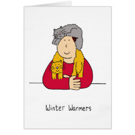 Winter Warmers Cartoon Cat Spaß
