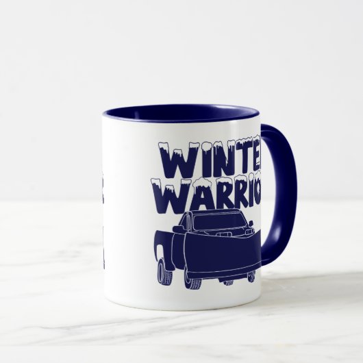 Winter Warrior Pick Truck mit Schneepflug Tasse (VorderseiteRechts)