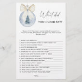 Winter Was hat der Bräutigam zu Brautspiel gesagt? (Vorderseite)