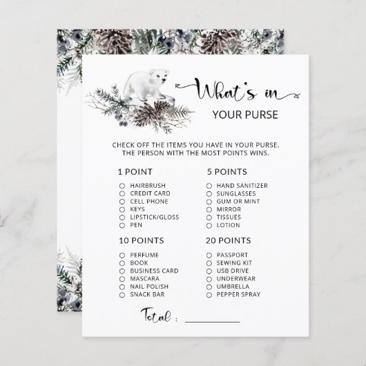 Winter Was ist in deinem Baby-Duschspiel in der Ha (Vorne/Hinten)