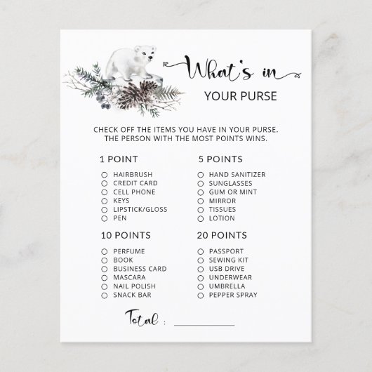 Winter Was ist in deinem Baby-Duschspiel in der Ha (Vorderseite)