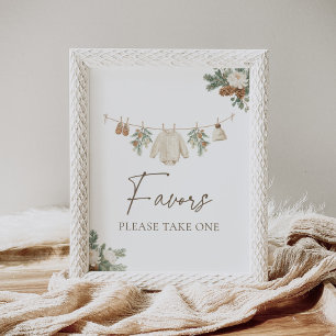 Winter-Wäscheleine-Baby-Shower-Mitgebringgeschenk- Poster