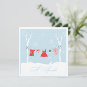 Winter-Wäscheleine | besprühen Duschen-Einladung Einladung (Stehend Vorderseite)