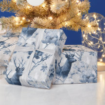 Winter-Washi-Chinoiserie | Hirsch und Winterrose