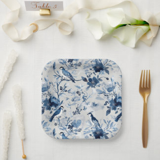 Winter-Washi-Chinoiserie | Nachtigallpapier überal Pappteller