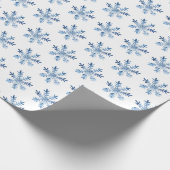 Winter Wasserfarbe Aquamarin Blaue Schneeflocken W Geschenkpapier (Ecke)