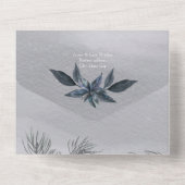 Winter Wasserfarbe Einladend für Hochzeiten All In One Einladung (Rückseite)