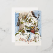 Winter-Wasserfarbe. Folien Feiertagspostkarte (Vorderseite/Rückseite)