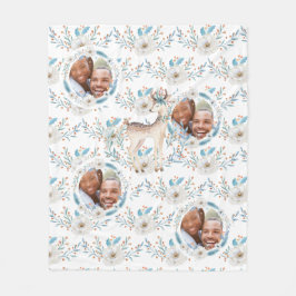 Winter Wasserfarbe Hirsche Blume Blaues FOTO Decke