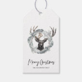 Winter Wasserfarbe Hirschreath Weihnachtsgeschenk  Geschenkanhänger (Vorderseite)