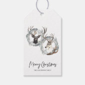 Winter Wasserfarbe Hirschreath Weihnachtsgeschenk Geschenkanhänger (Vorderseite)