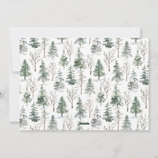 Winter Wasserfarbe Pine Weihnachten 3 Foto (Rückseite)